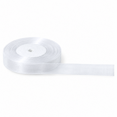 Panglică din organza, 1.5 cm, culoare alb Nr. 1001