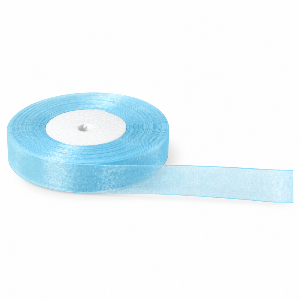 Organzaband, 1.5 cm, Farbe Hellblau BK27