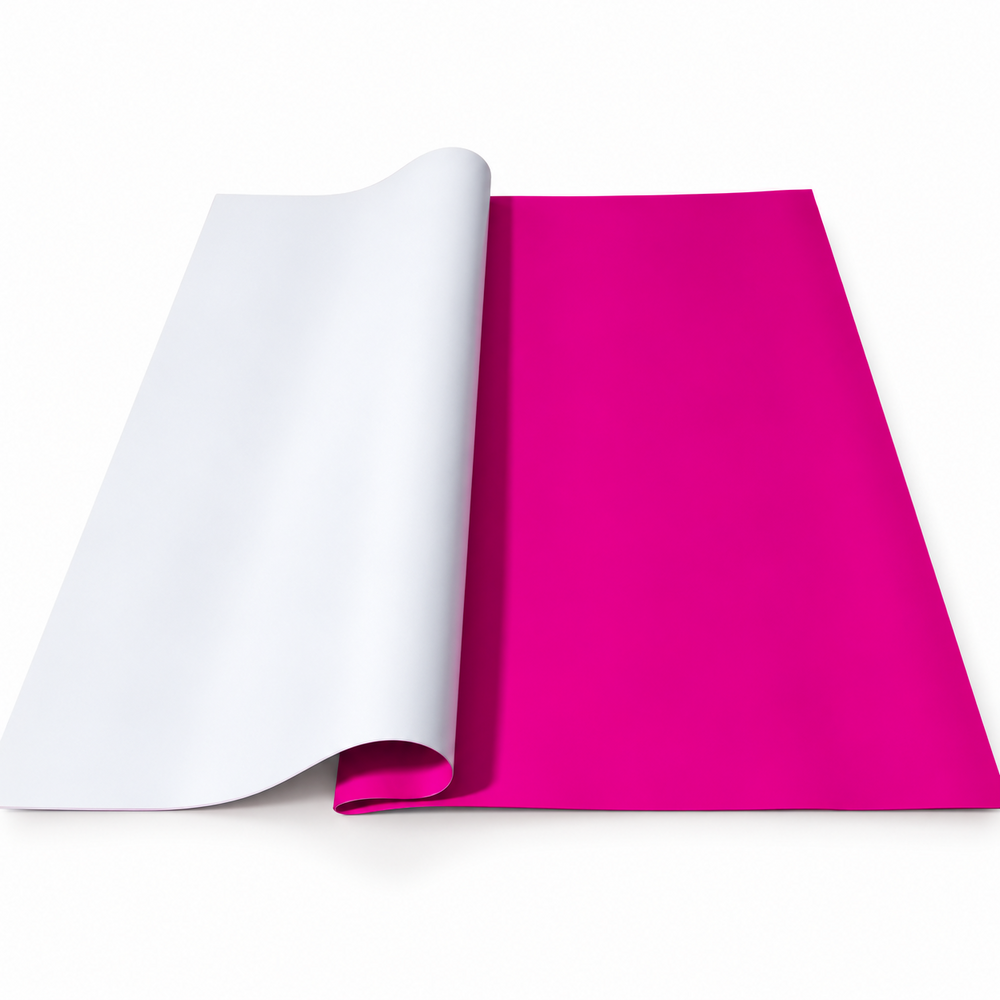 Hojas de celofán de doble cara, 58 × 58 cm, set de 20 hojas — Ciclamen / Blanco OY002