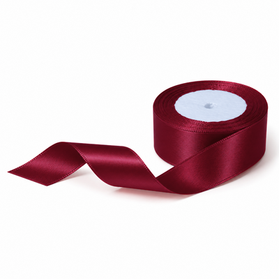 Satinbandrolle, 2,5 cm, Farbe Bordeaux Nr. 33