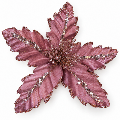 Dekorativer künstlicher Weihnachtsstern mit Glitzer, Farbe Rosa Nr. 3