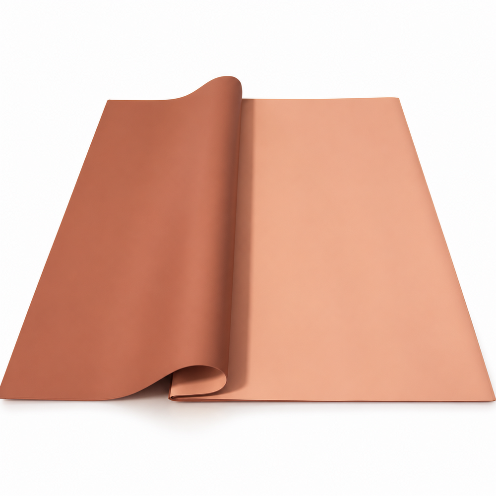 Hojas de celofán de doble cara, 58 × 58 cm, set de 20 hojas — Coral / Marrón OY034
