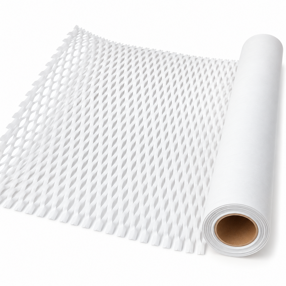 Rotolo di carta a nido d'ape per imballaggio, colore bianco J124