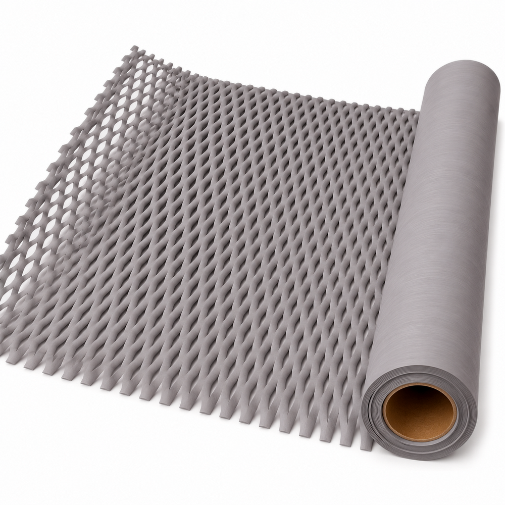 Verpackungsrolle aus Wabenpapier, grau