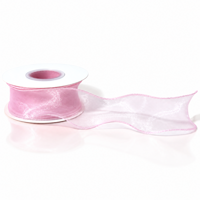 Bandă decorativă din organza, 4 cm, culoare roz deschis Nr. 14