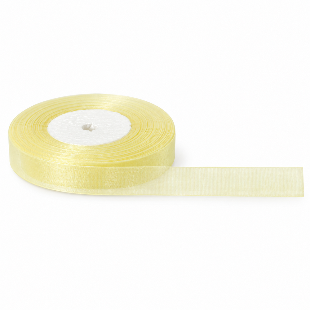 Cinta de organza, 1.5 cm, color amarillo N.º 1050