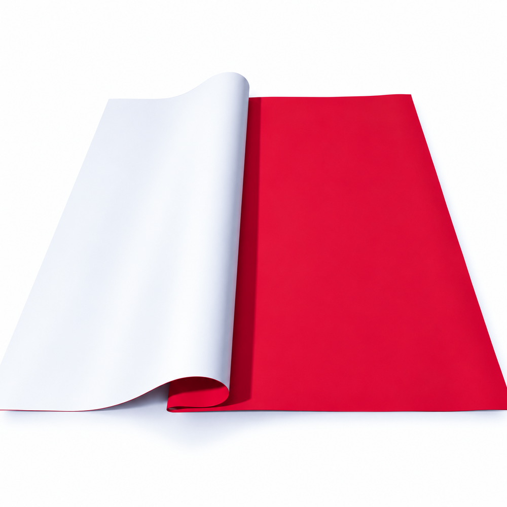 Doppelseitige Cellophanbögen, 58 × 58 cm, Set mit 20 Bögen — Rot / Weiß OY001