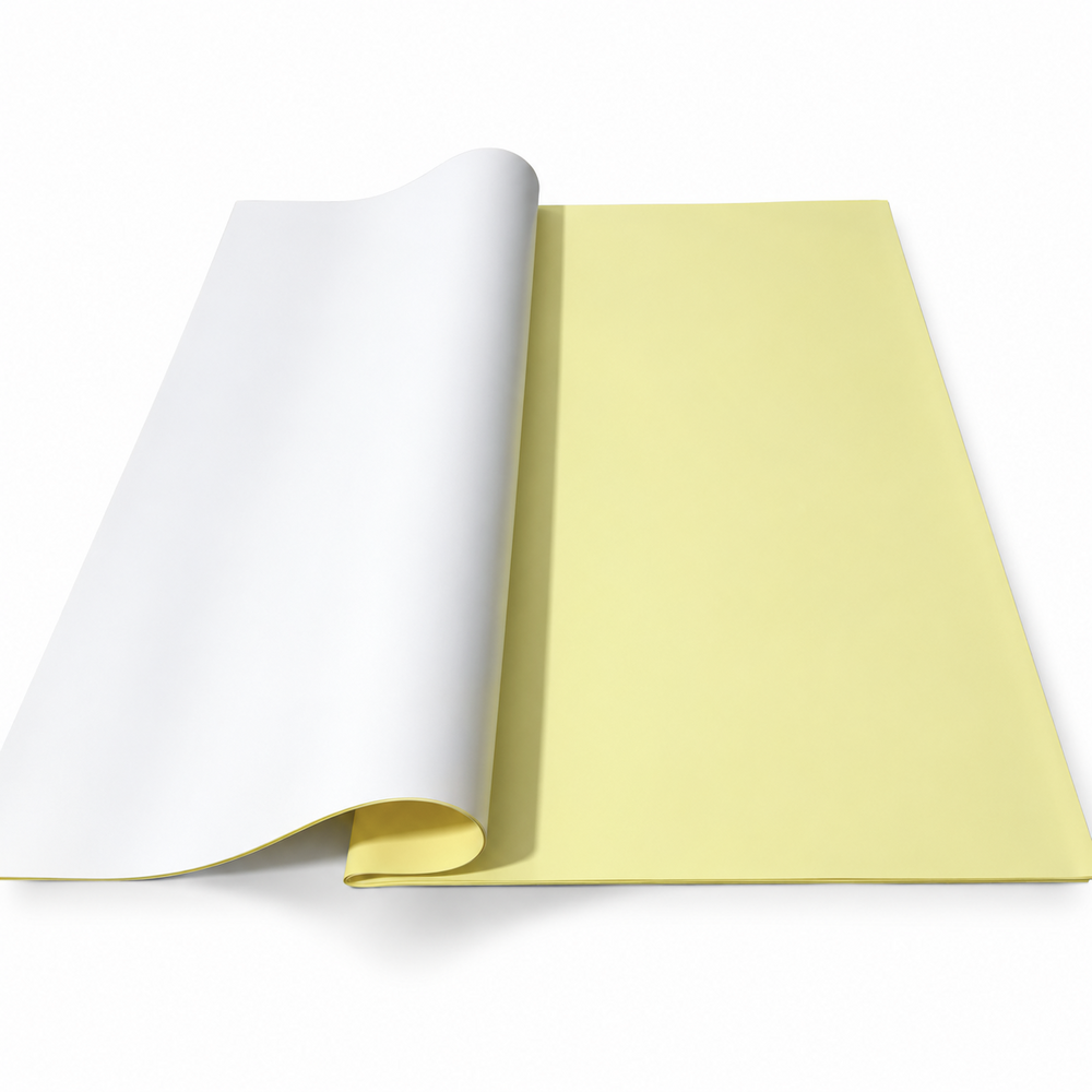 Hojas de celofán de doble cara, 58 × 58 cm, set de 20 hojas — Amarillo / Blanco J09