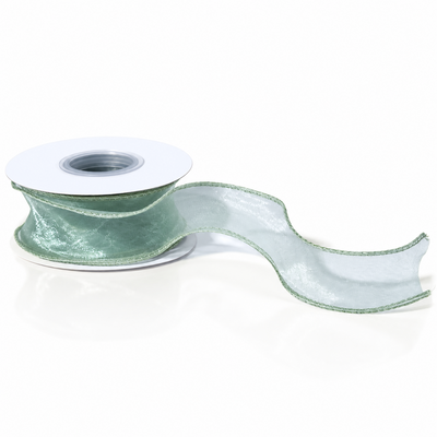 Nastro decorativo in organza, 4 cm, colore verde vernil Nr. 44