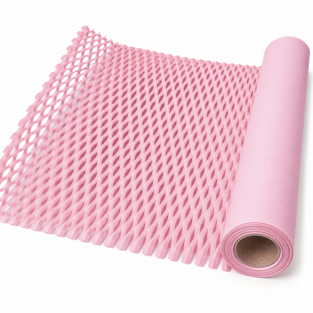 Wabenpapier-Verpackungsrolle, Farbe Hellrosa