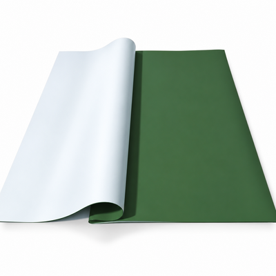 Coli celofan cu două fețe, 58 × 58 cm, set 20 coli — Verde închis / Alb OY006