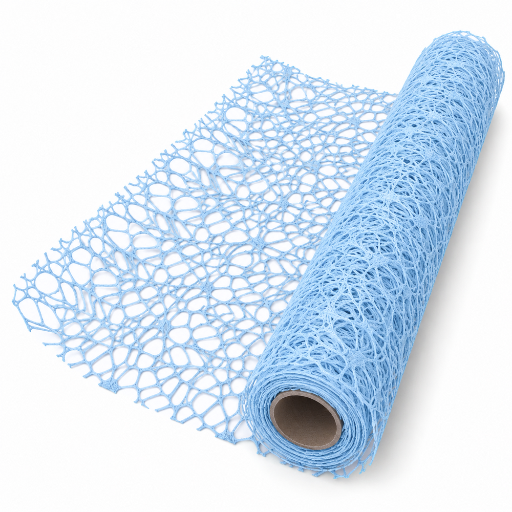 Rolă ambalaj tip dantelă, culoare blue J196