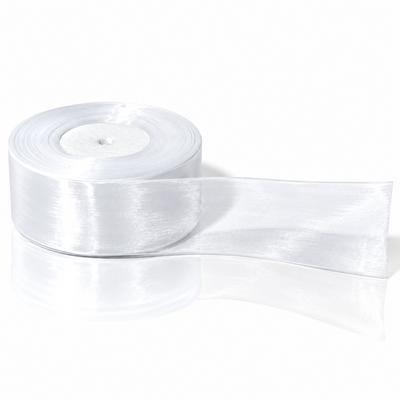 Panglică din organza, culoare alb Nr. 1001