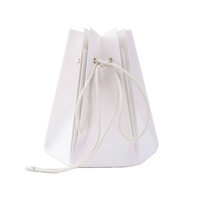 Set 10 cutii decorative pliabile cu șnur, culoare alb - ROC A226