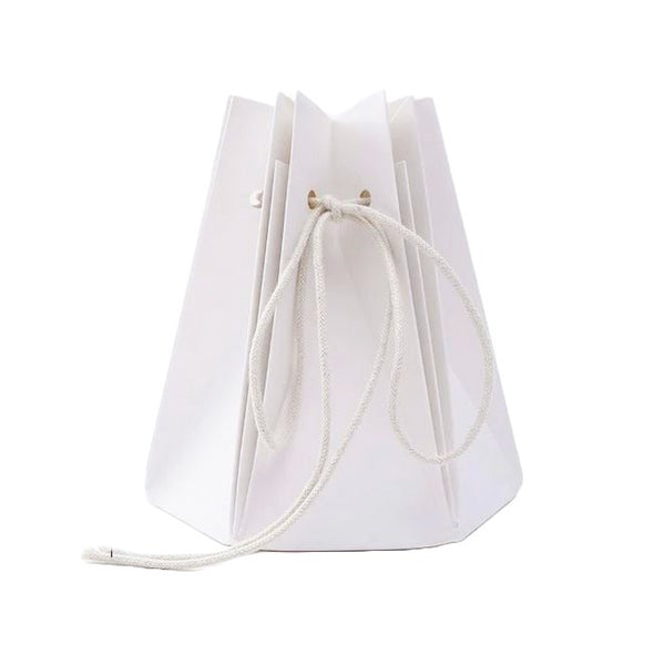 Set 10 cutii decorative pliabile cu șnur, culoare alb - ROC A226