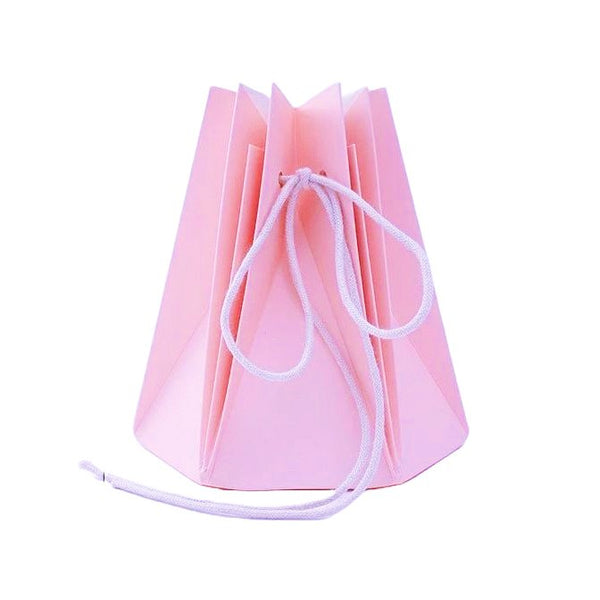 Set 10 cutii decorative pliabile cu șnur, culoare roz - ROC A226