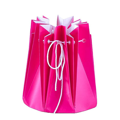 Set 10 cutii decorative pliabile cu șnur, culoare ciclam - ROC A226